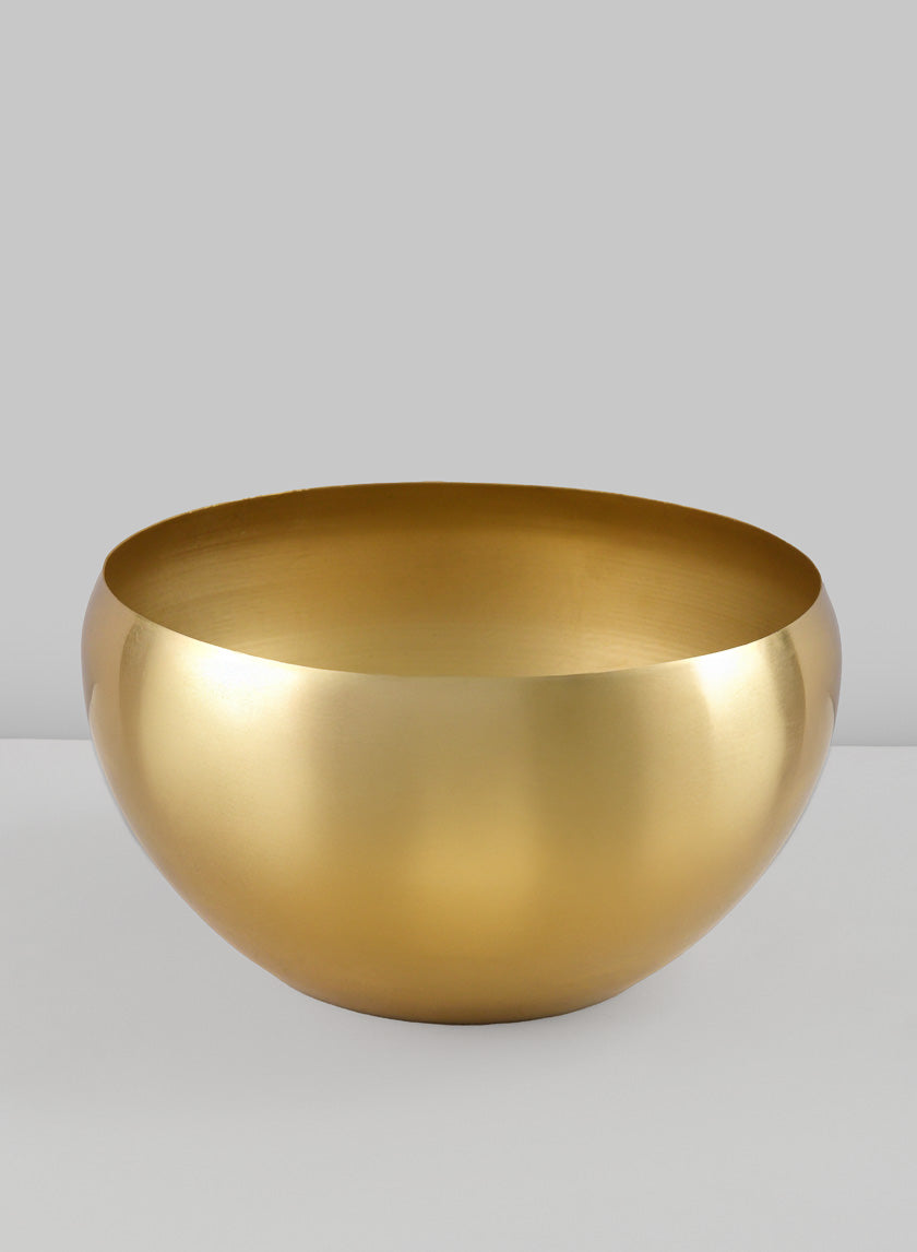 8in Wide Gold Metal Bowl Decor Jamali Garden