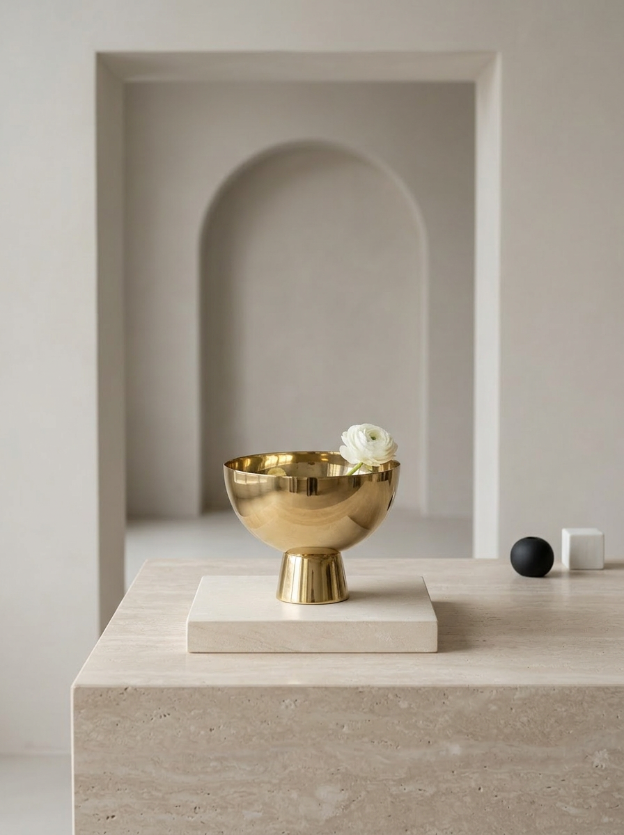 Le Mans Gold Finish Pedestal Stainless Steel Bowl Decor Jamali Garden