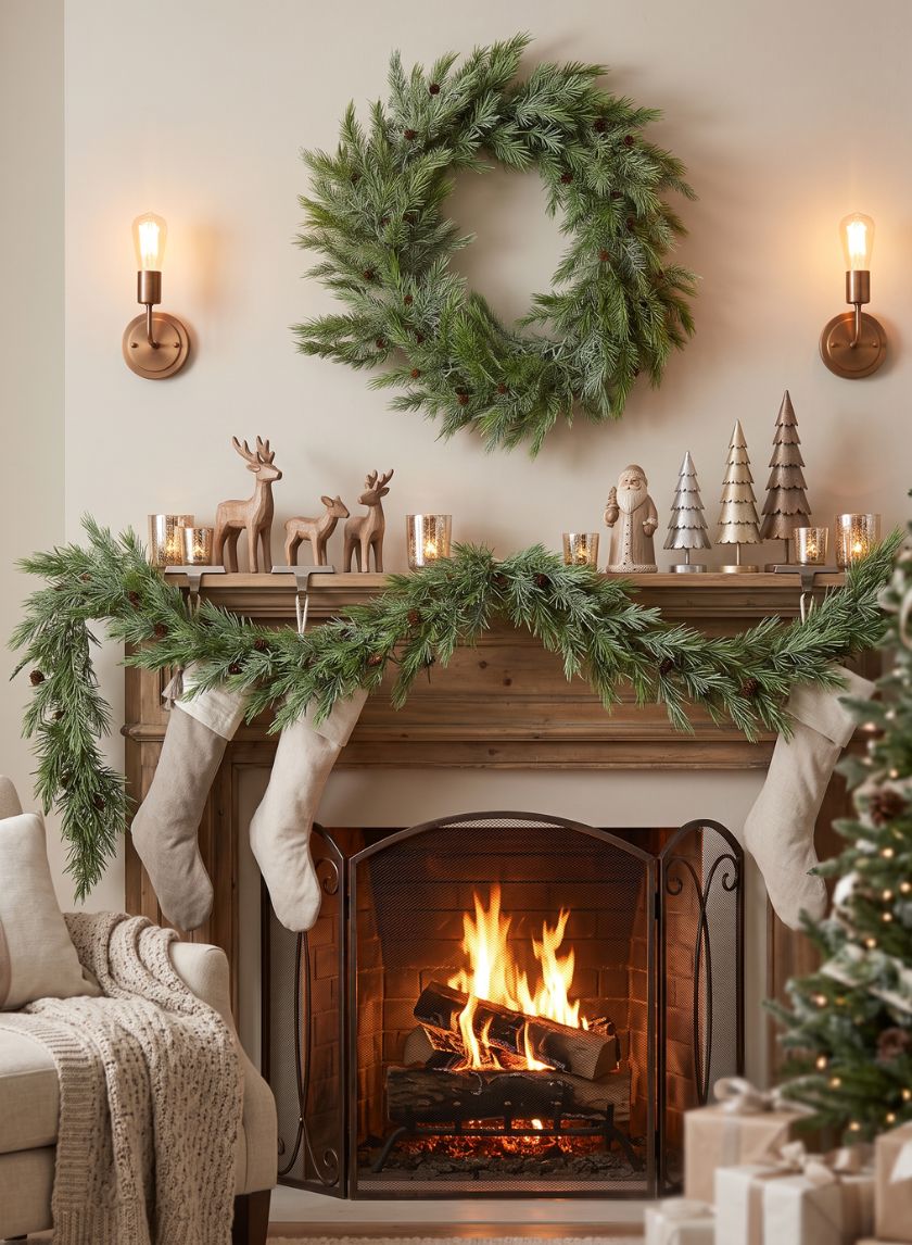 72in Long Real Touch Cliff Pine Garland Decor Jamali Garden