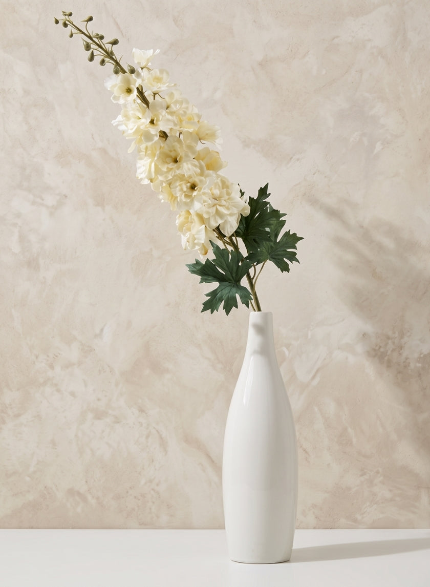 12.5in Tall White Porcelain Bottle Vase