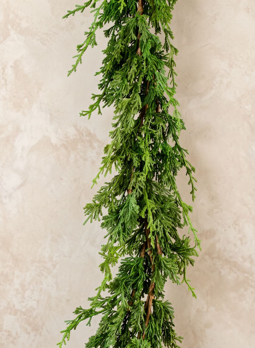 5ft Long Double Cypress Garland Decor Jamali Garden