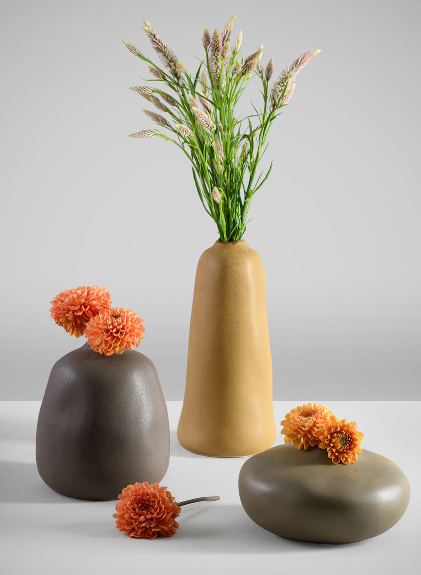 7.5in Tall Atelier Nature Tan Ceramic Vase Decor Jamali Garden