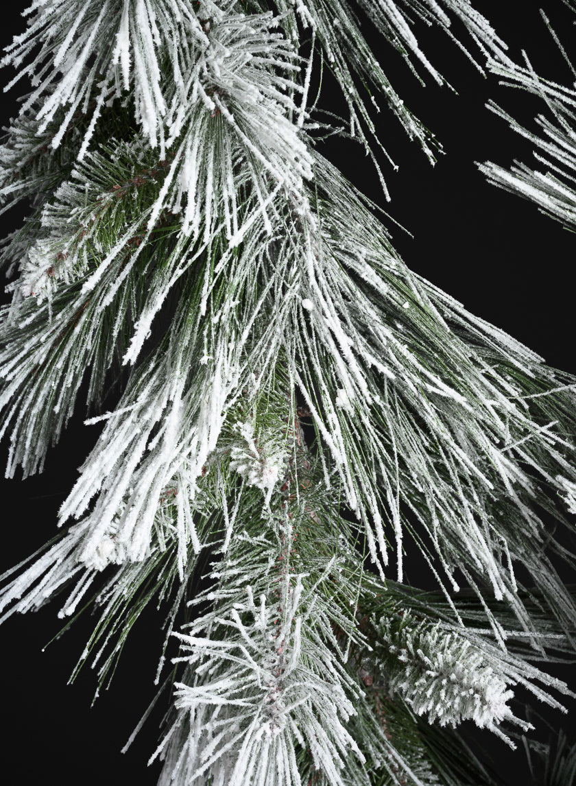 6ft Long Pine Needle with Snow Garland Decor Jamali Garden