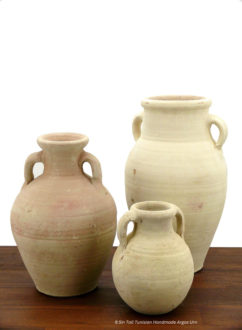 9.5in Tall Tunisian Handmade Argos Urn Decor Jamali Garden
