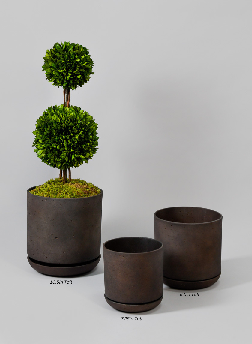 Amaris Antique Brown Pot With Saucer Decor Jamali Garden