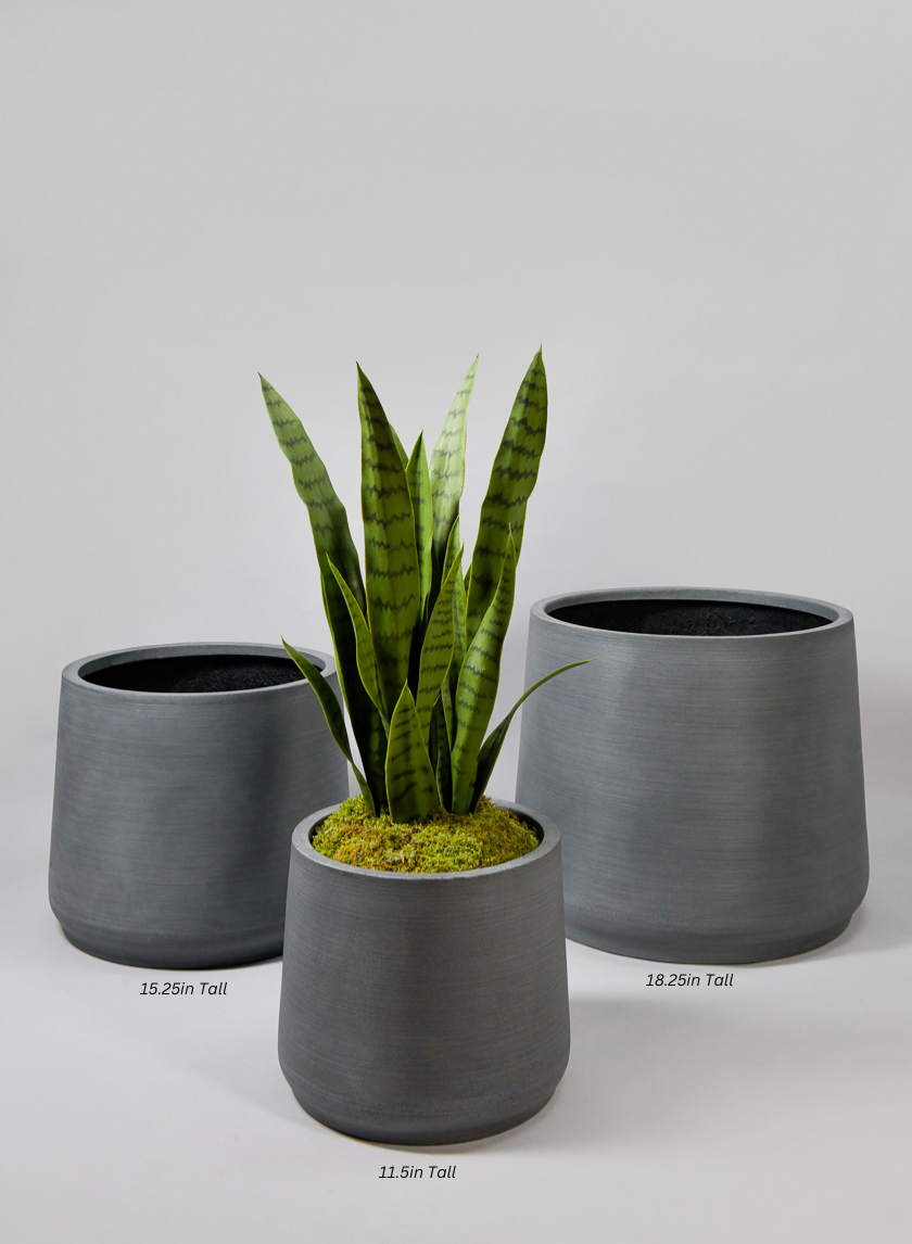 Alaric Gray Fiber Planter Decor Jamali Garden