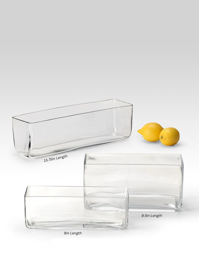 Rectangular Clear Glass Vases Decor Jamali Garden