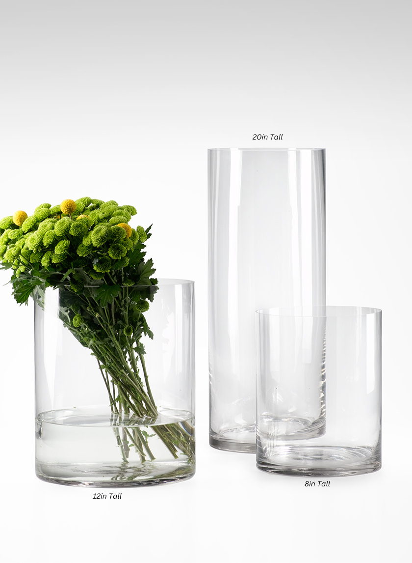 Clear Glass Cylinders Decor Jamali Garden