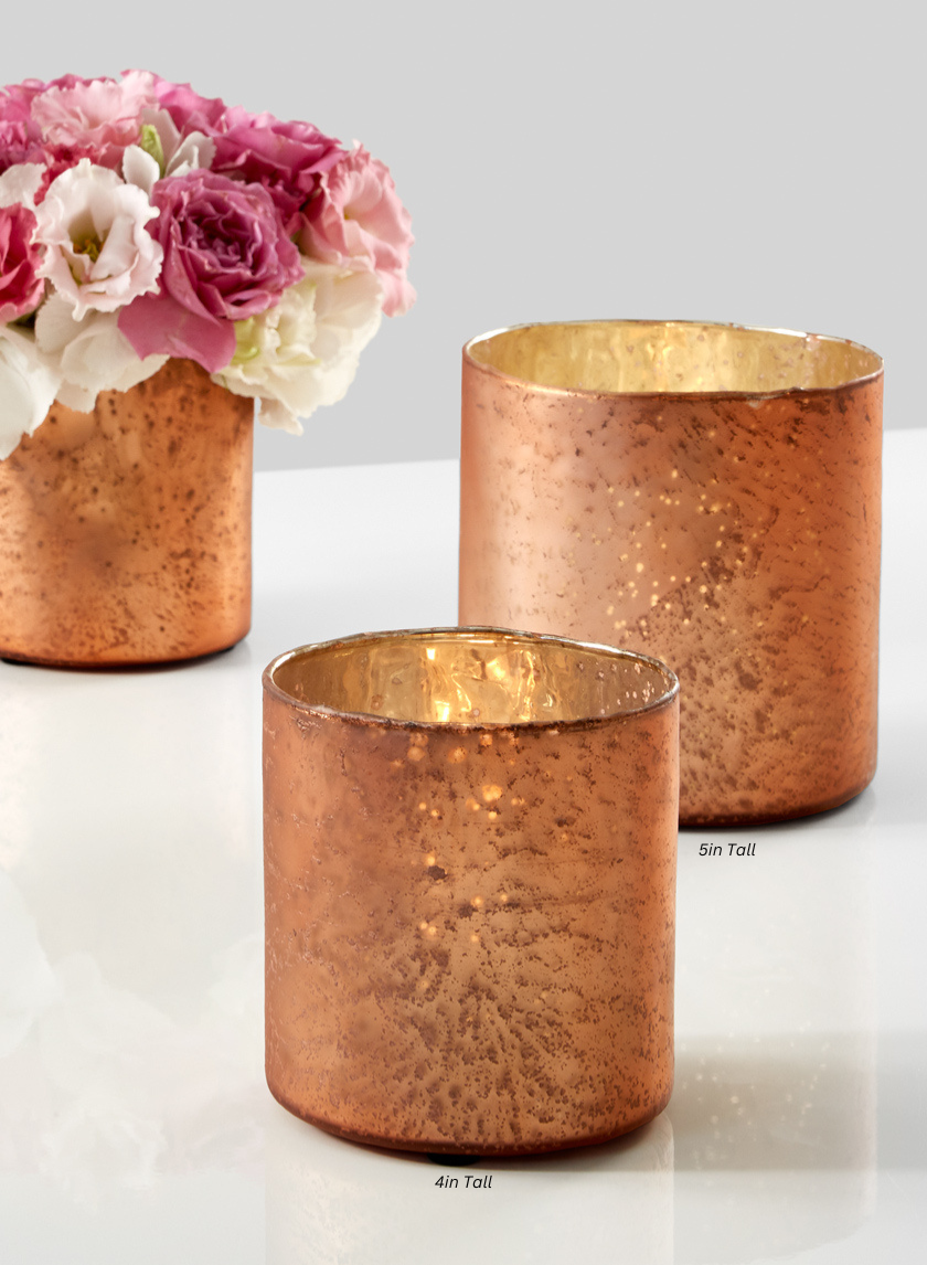 Matte Copper Glass Cylinders Decor Jamali Garden