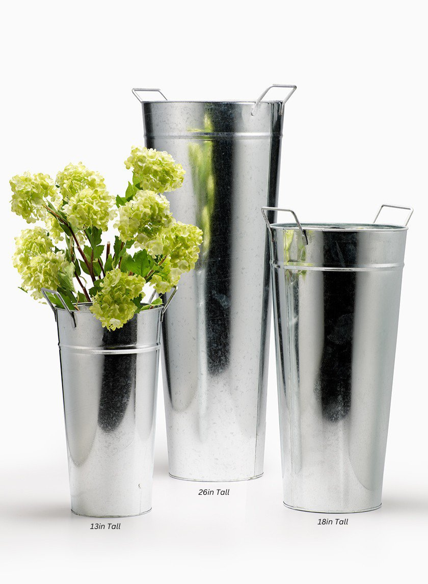 Zinc French Vases With Square Handles Decor Jamali Garden