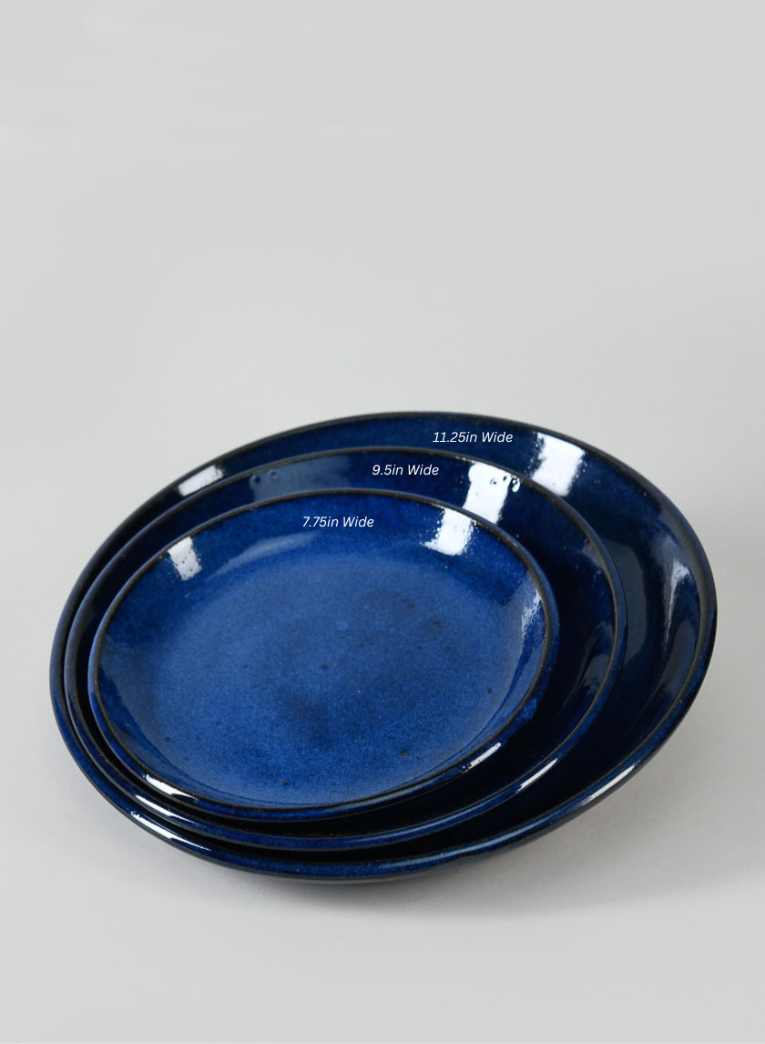 Falling Blue Ceramic Saucers Decor Jamali Garden