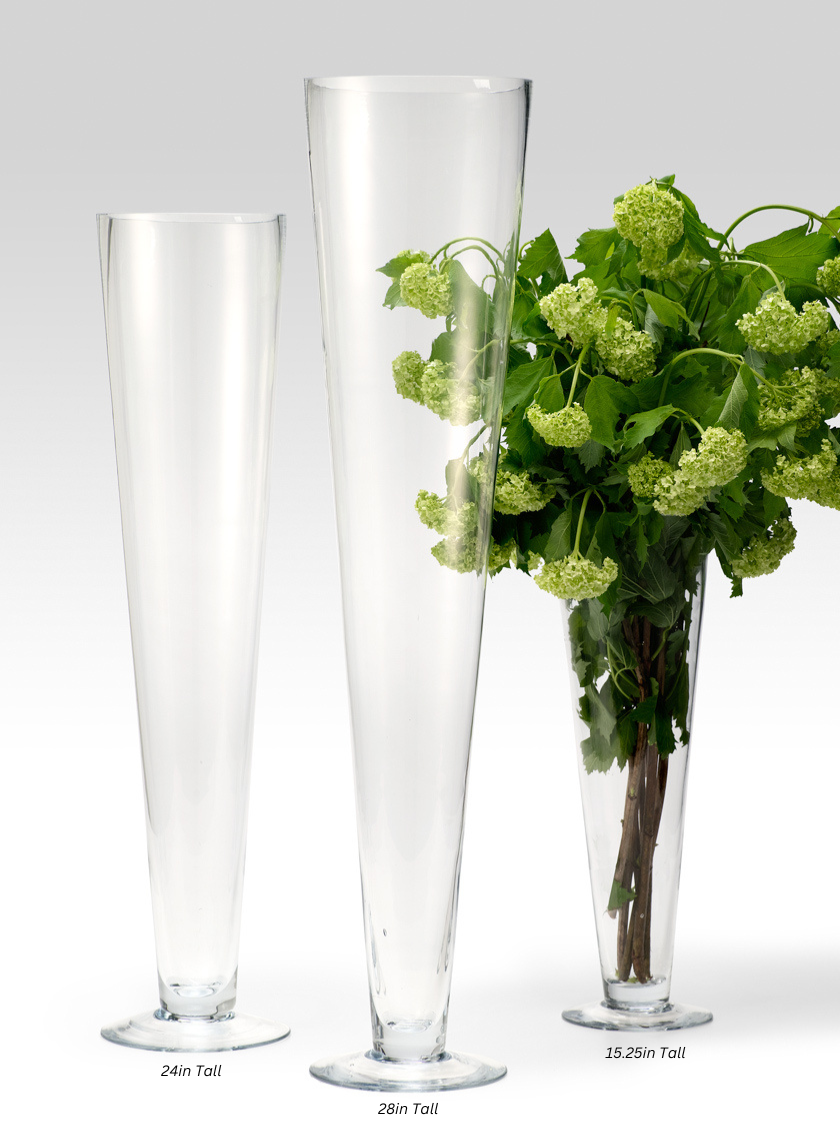 Clear Glass Trumpet Vases Decor Jamali Garden