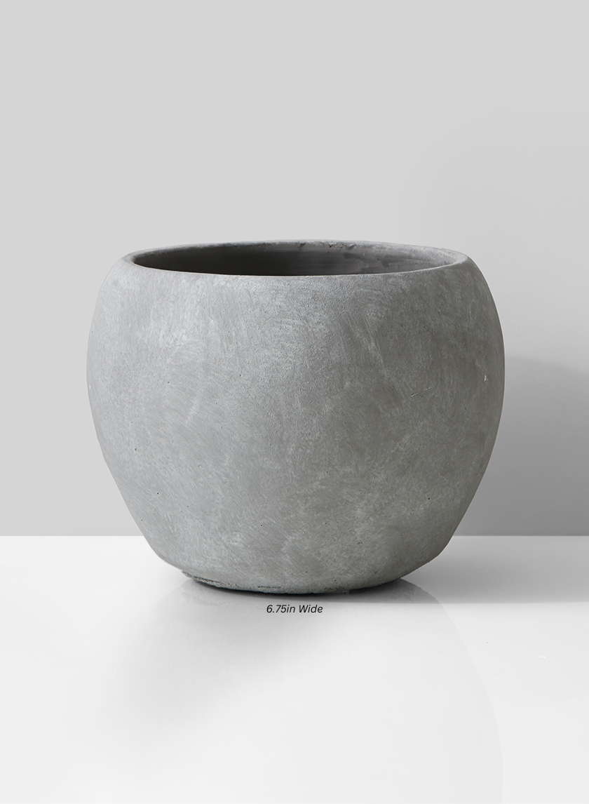 Atelier Cement Fishbowl Vase Decor Jamali Garden Gray 6.75in Wide EACH