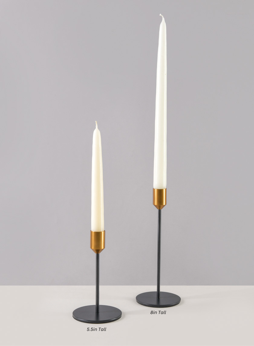 Barney Black Gold Taper Metal Holder Decor Jamali Garden