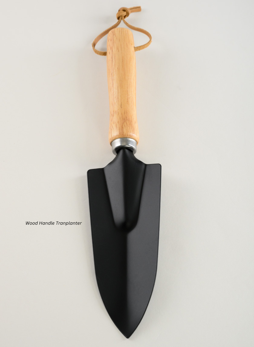 Wood Handle Tranplanter and Trowel Decor Jamali Garden Black and Beige Tranplanter EACH