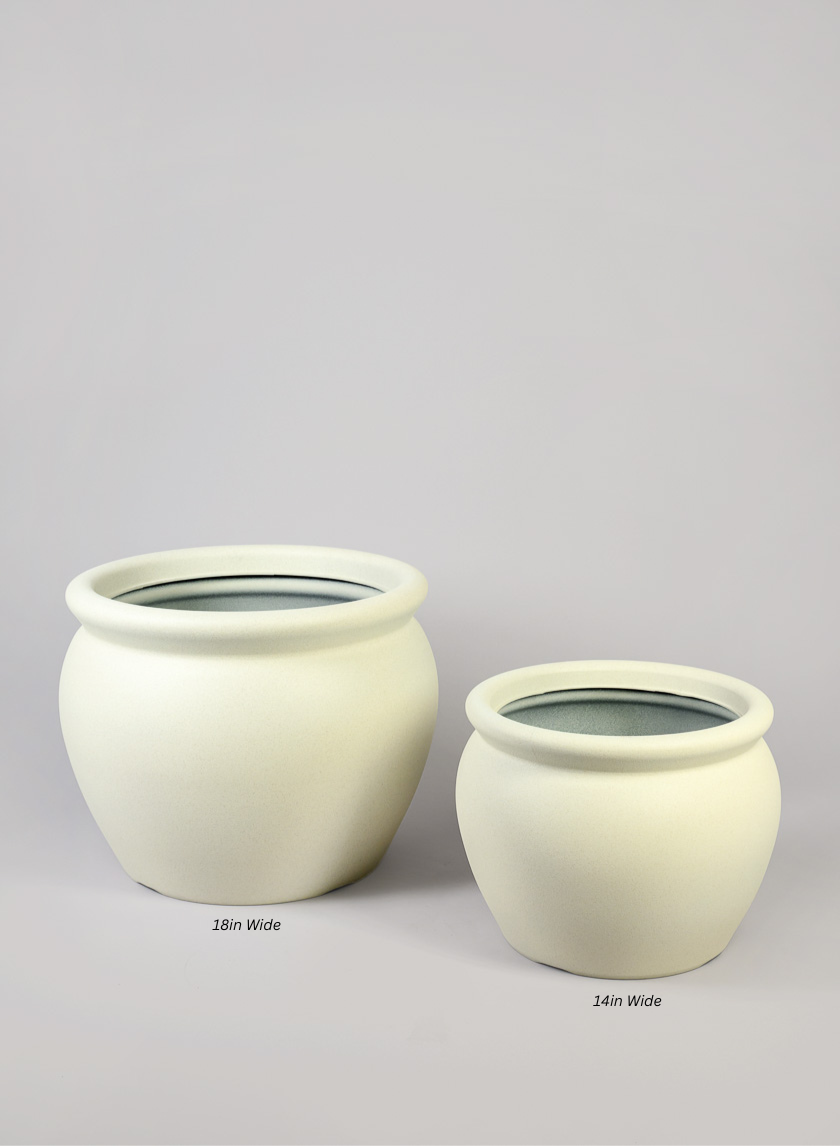 Rosetta White Real Look Light Weight PVC Bowl Planter Decor Jamali Garden