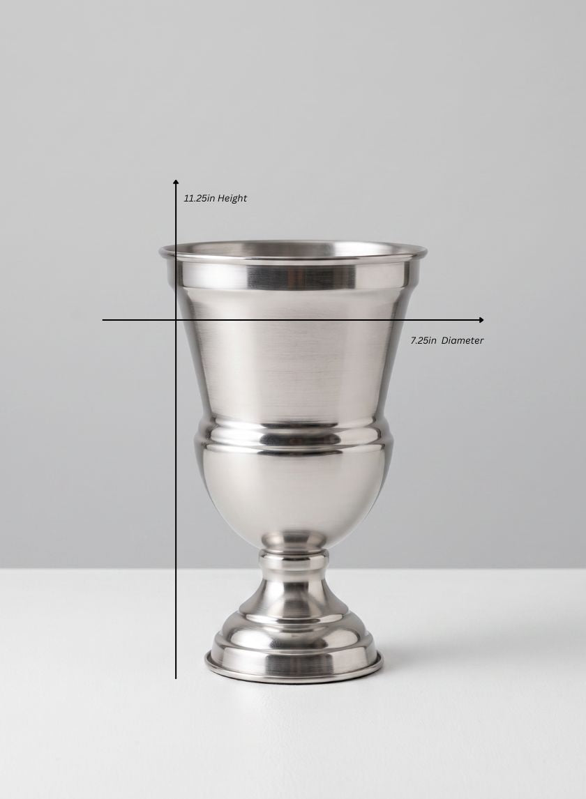 Silver Urn Metal Vase Decor Jamali Garden Silver 11.25in Tall EACH
