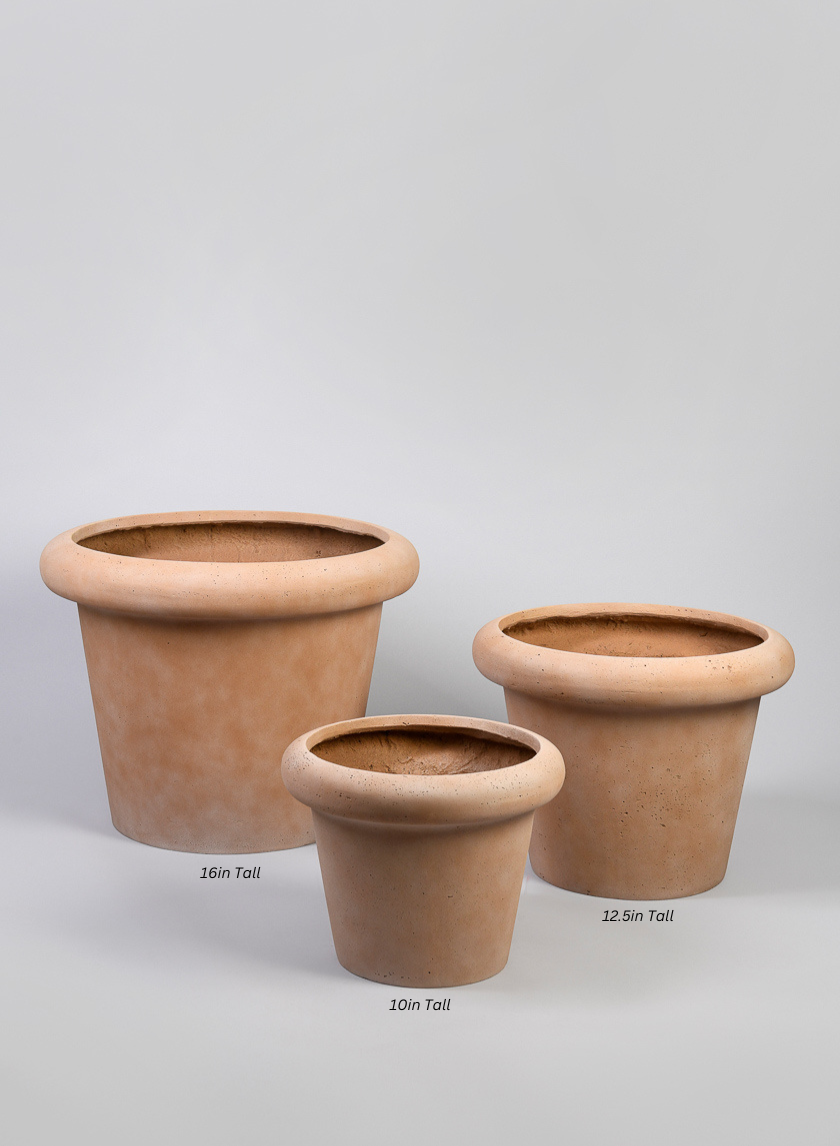 Chino Bevelled Edge Lava Concrete Terracotta Look Pot Decor Jamali Garden
