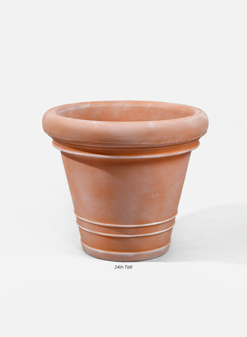 Impruneta Rolled Rim Planter Decor Jamali Garden Terracotta 14in Tall EACH