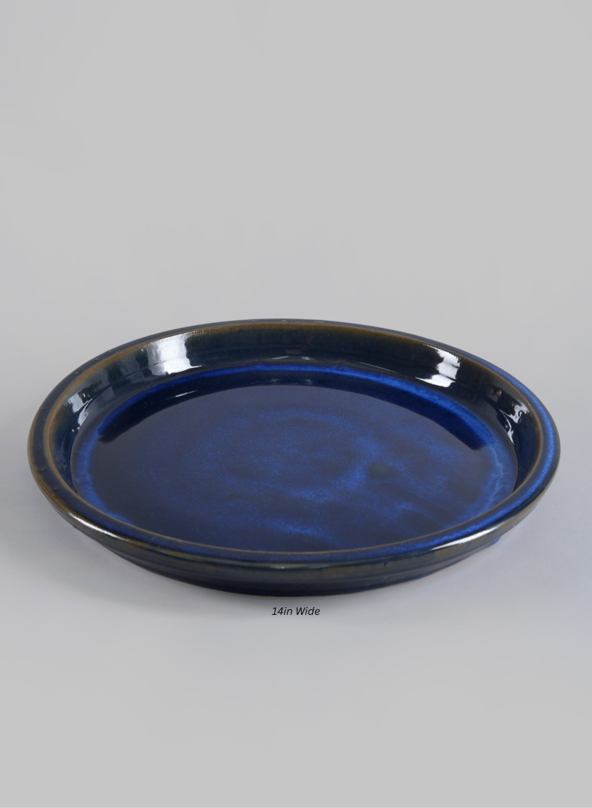 Blue Clay & Ceramic Saucer Decor Jamali Garden