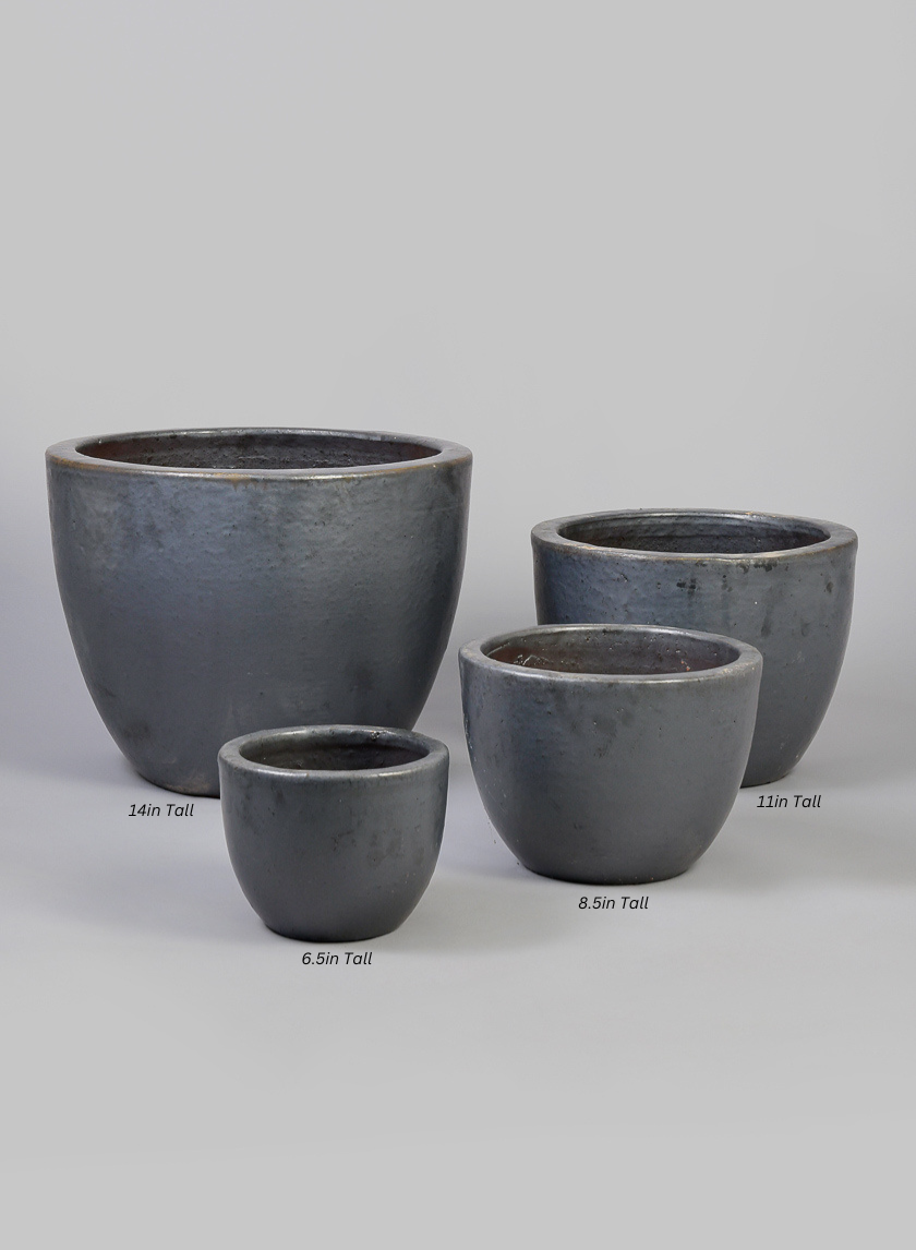 Belize Egg Clay & Ceramic Planter, Matte Black Decor Jamali Garden