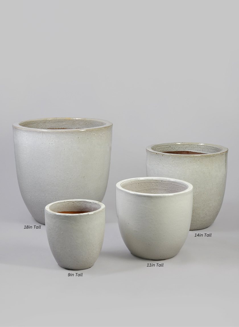 Belize Egg Clay & Ceramic Planter, Cloud White Decor Jamali Garden