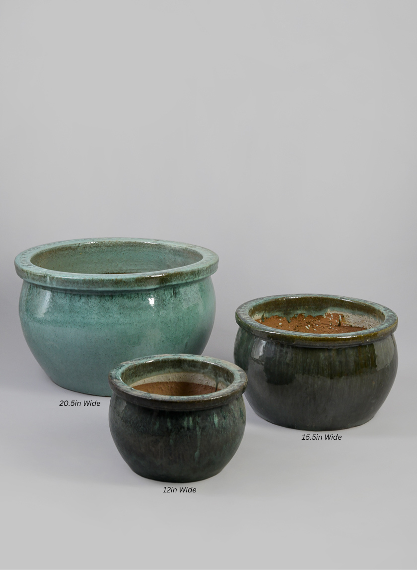 Low Bowl Clay & Ceramic Planter, Bali Jade Decor Jamali Garden