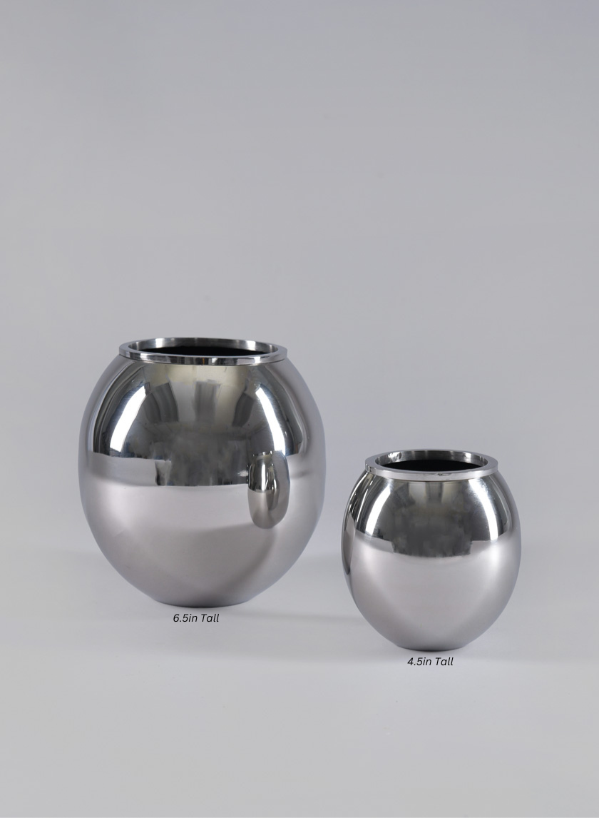 Krems Stainless Steel Fishbowl Vase Decor Jamali Garden
