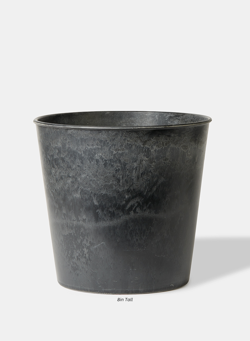 Aged Black Flower Bucket Decor Jamali Garden