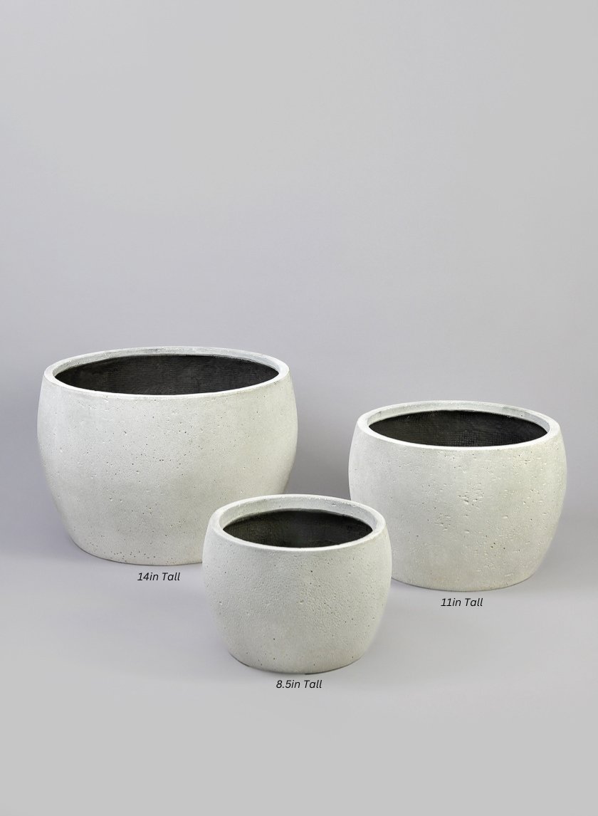 Santa Fe Sand Rock Antique White Low Planter Decor Jamali Garden