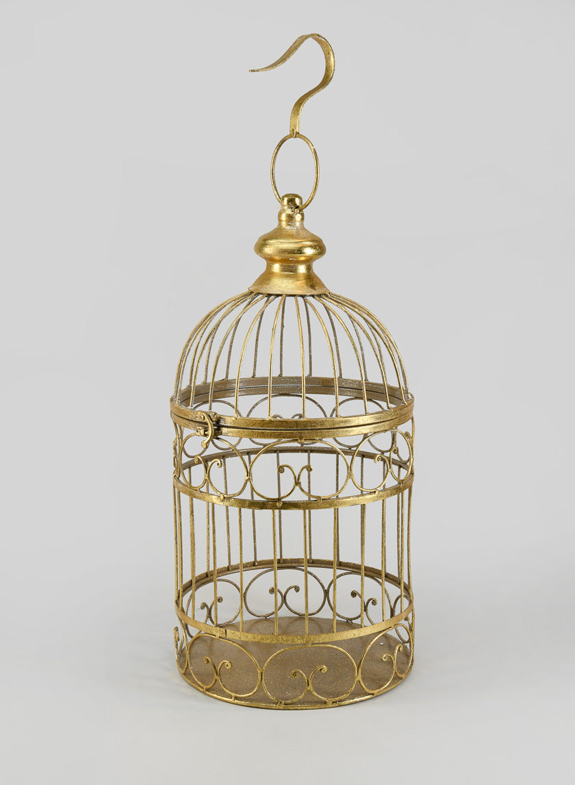 18in Tall Gold Birdcage Decor Jamali Garden