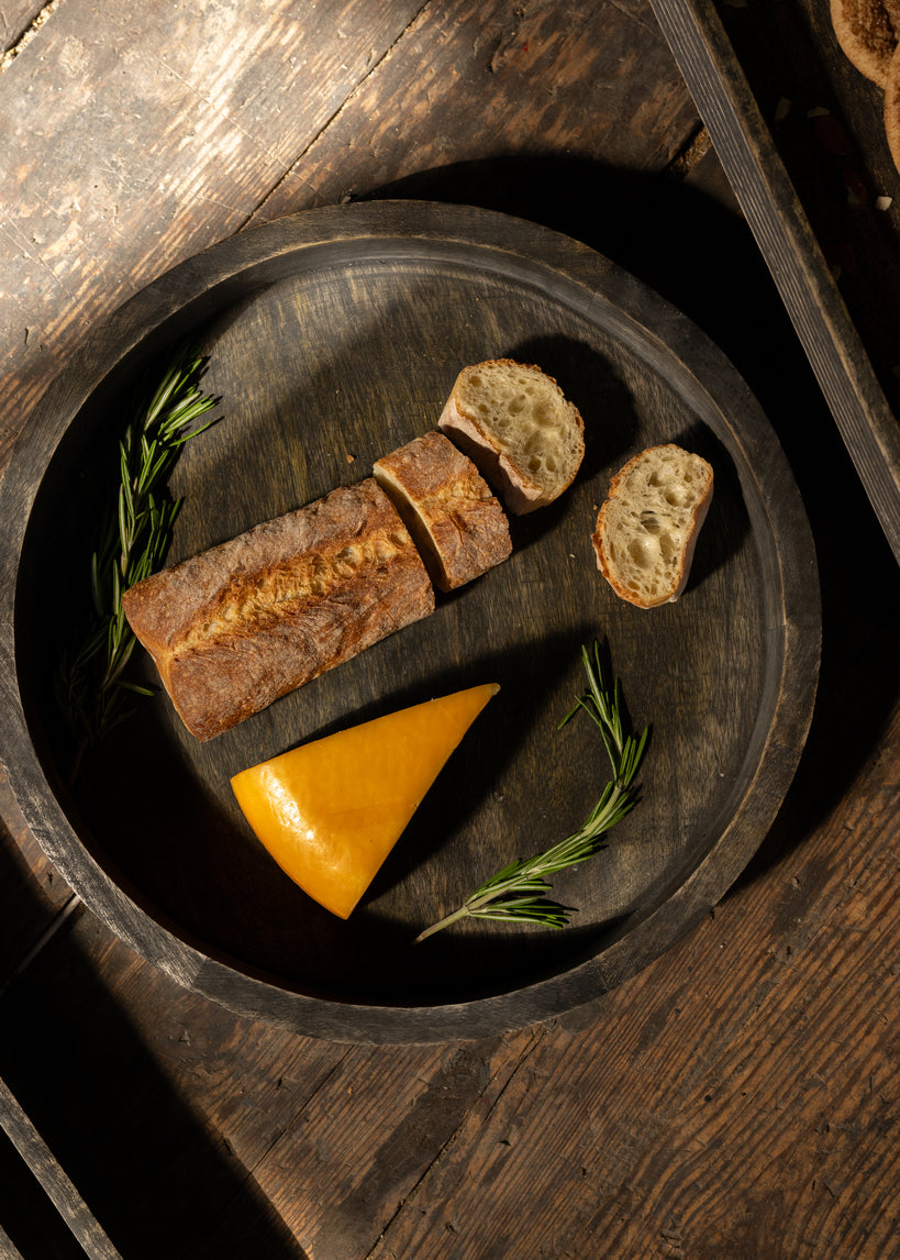 14in Wide Belgham Brushed Black Round Tray Decor Jamali Garden