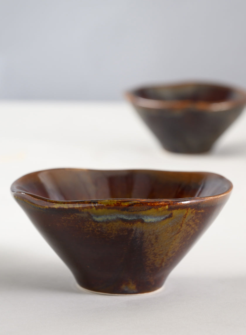 4.5in Guan Oxblood Mini Ceramic Bowls, Set of 2 Decor Jamali Garden