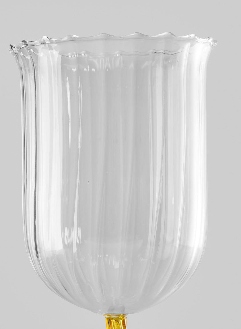 Luxe Fluted Glass Goblet Decor Jamali Garden