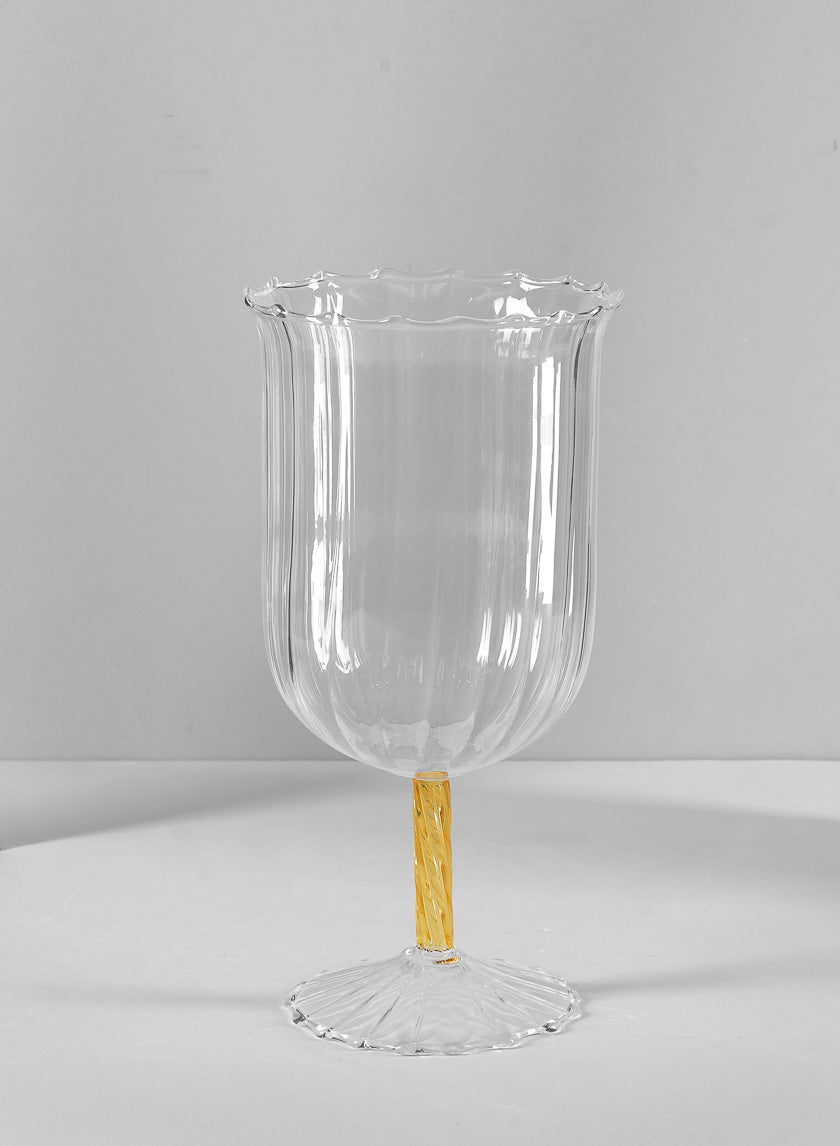 Luxe Fluted Glass Goblet Decor Jamali Garden