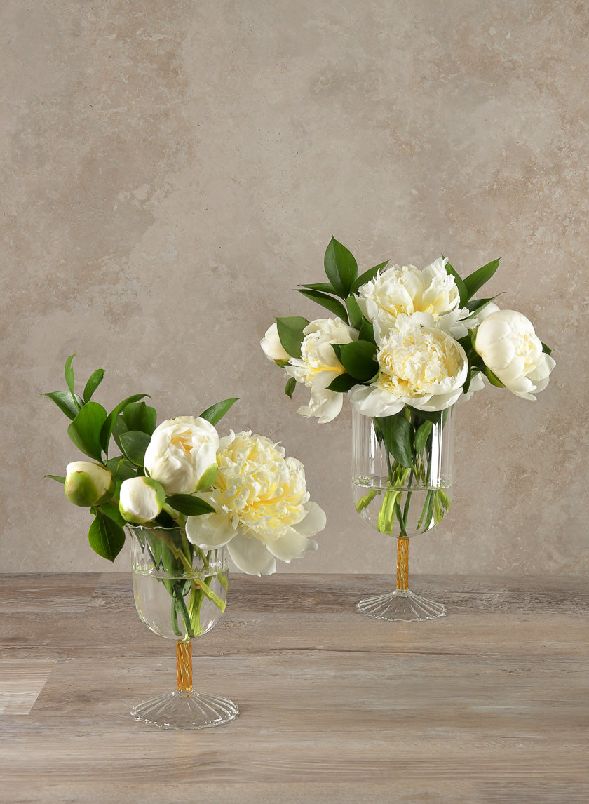 Luxe Fluted Glass Goblet Decor Jamali Garden