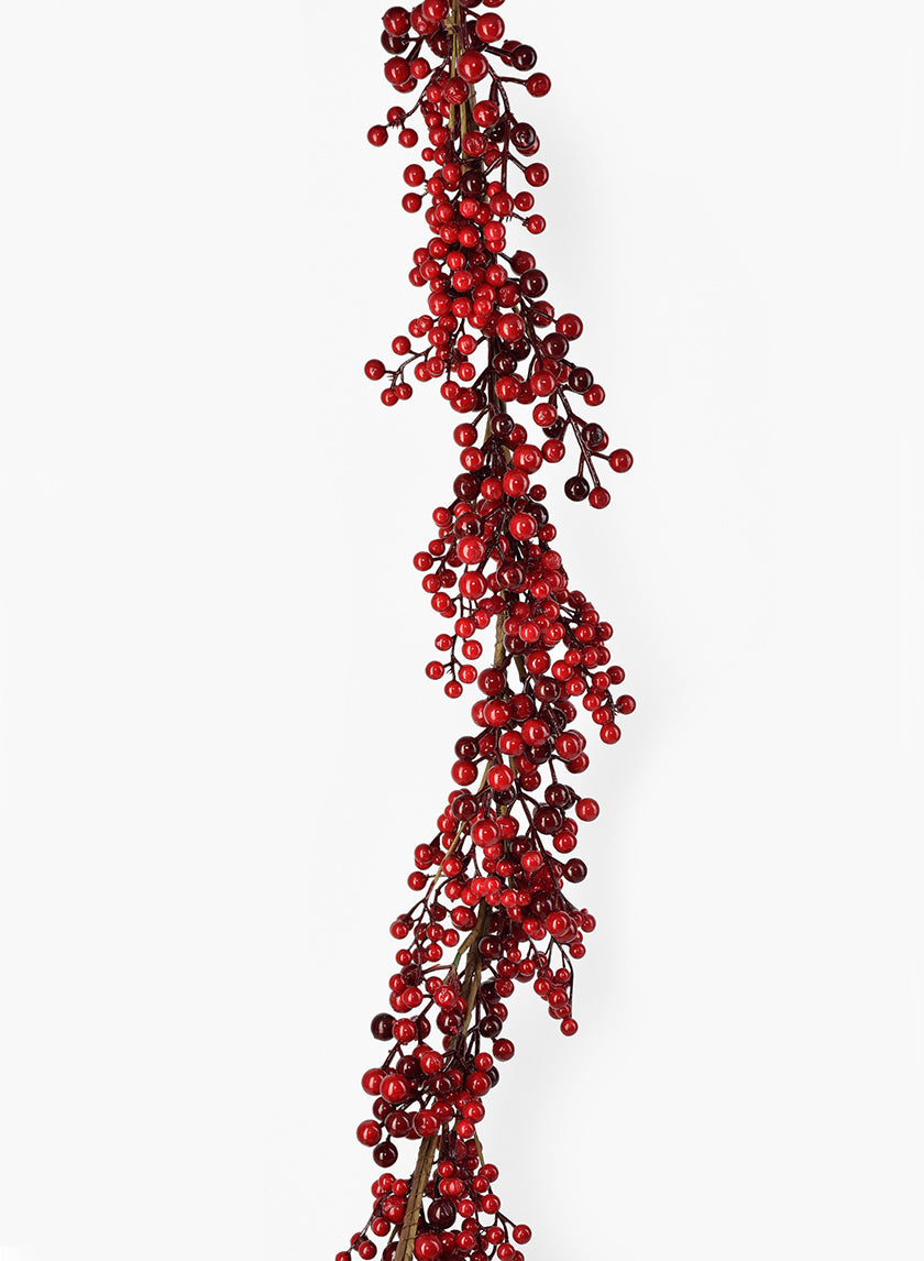 58in Long Red & Burgundy Berry Garland, Case of 4 Decor Jamali Garden