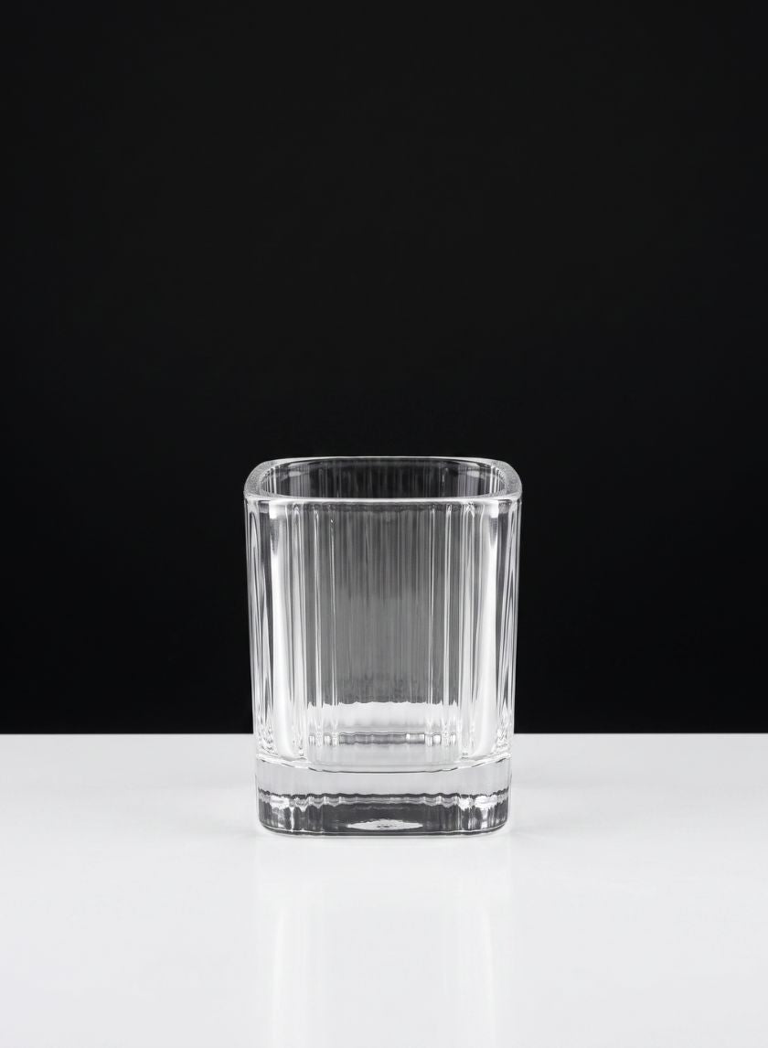3.5in Tall Pleated Cube Tealight Glass Holder, Set of 6 Decor Jamali Garden