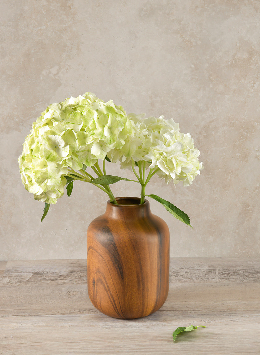 8in Tall Sakura Dark Walnut Look Ceramic Vase Decor Jamali Garden