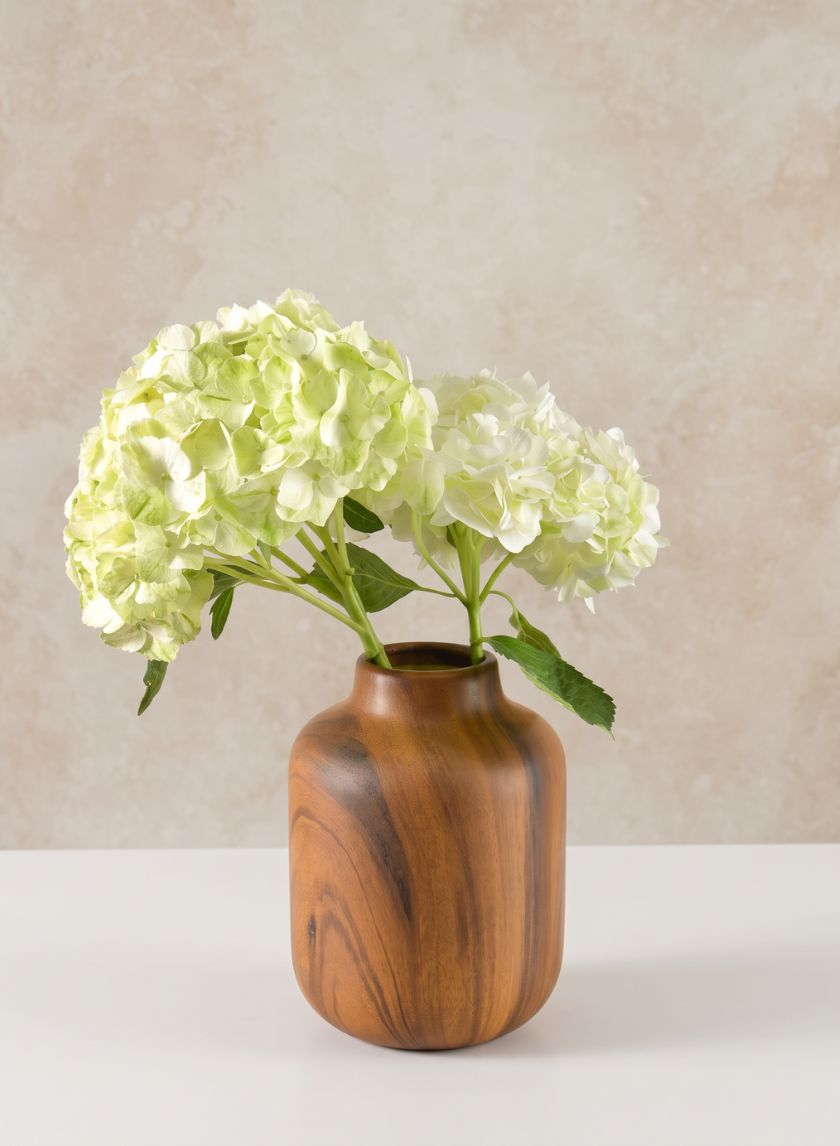 8in Tall Sakura Dark Walnut Look Ceramic Vase Decor Jamali Garden