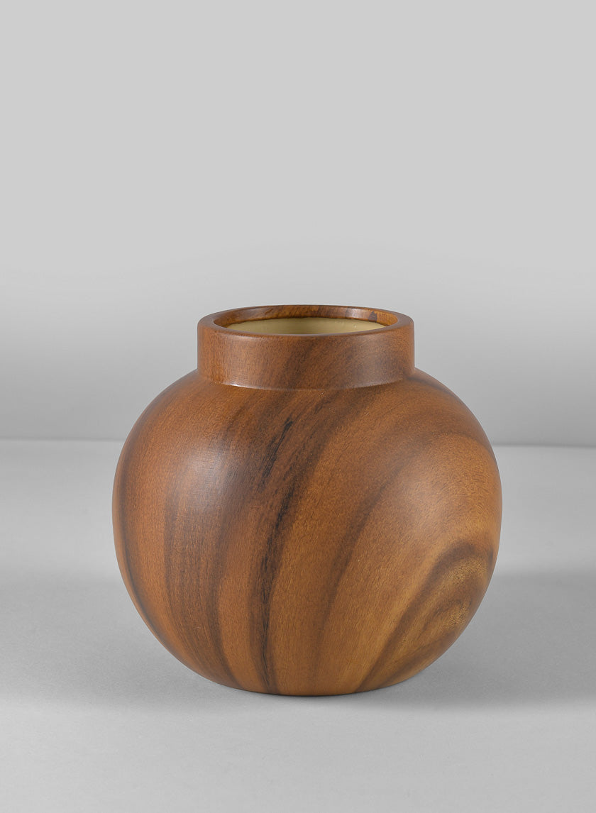 6in Tall Ume Dark Walnut Look Ceramic Vase Decor Jamali Garden