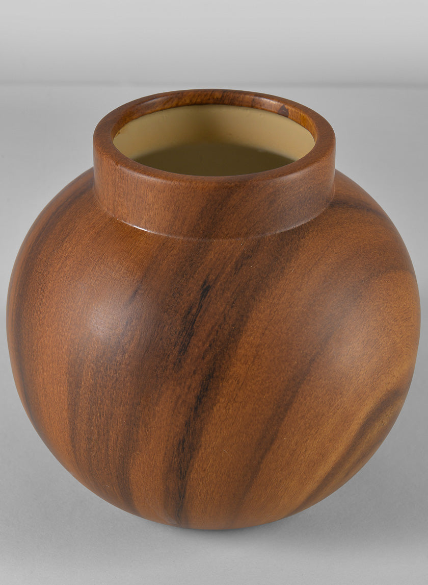 6in Tall Ume Dark Walnut Look Ceramic Vase Decor Jamali Garden