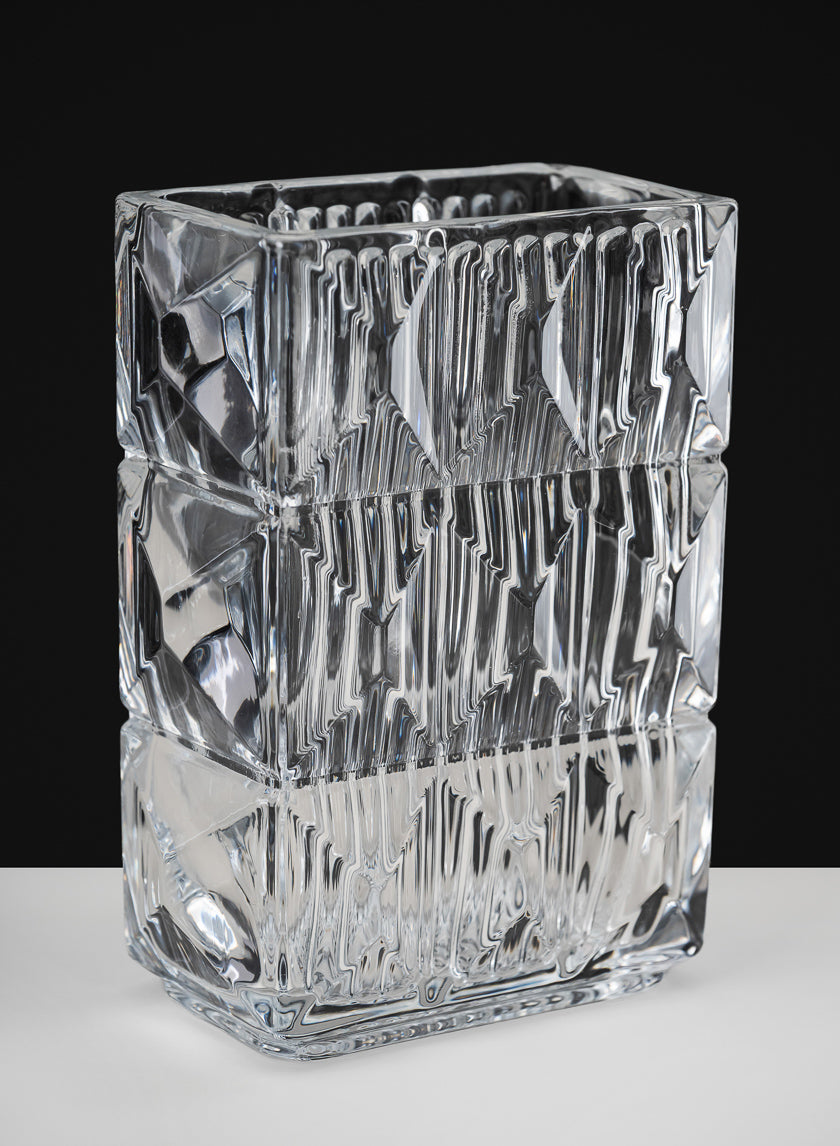 Rectangular Crystal Look Glass Vase Decor Jamali Garden