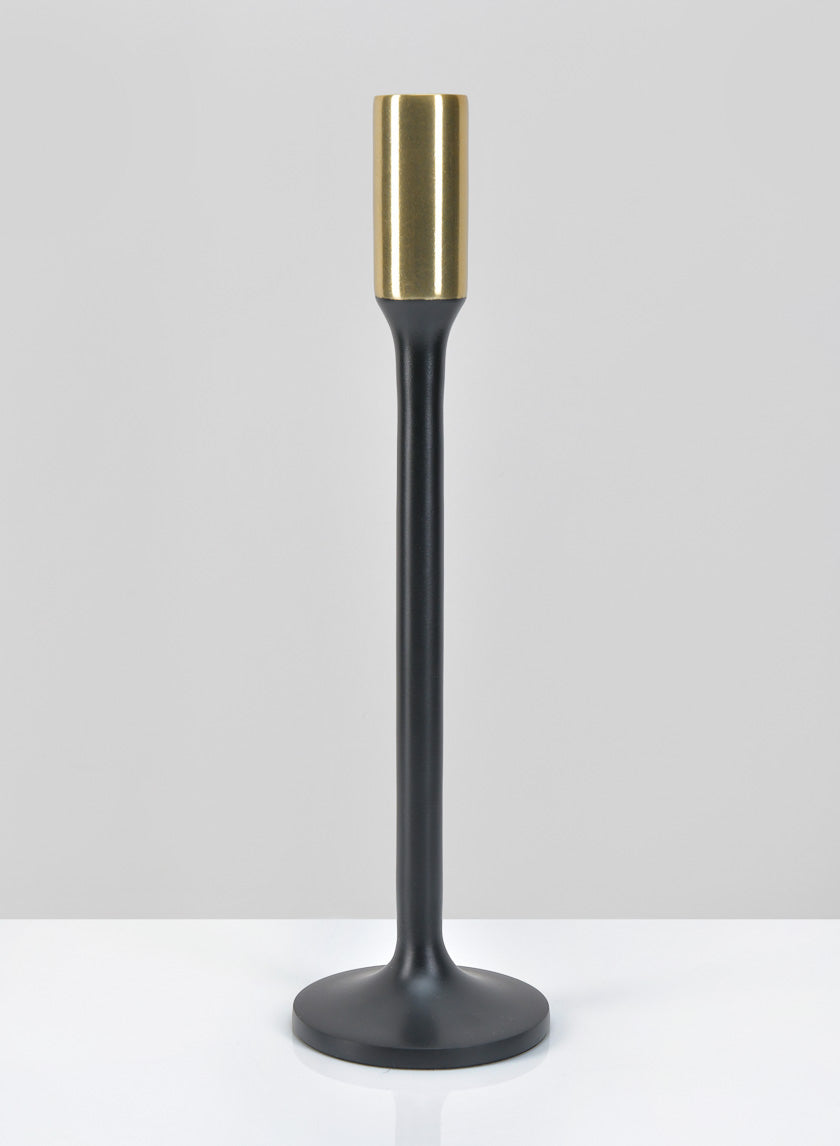 Zaragoza Black & Gold Metal Candlestick Decor Jamali Garden