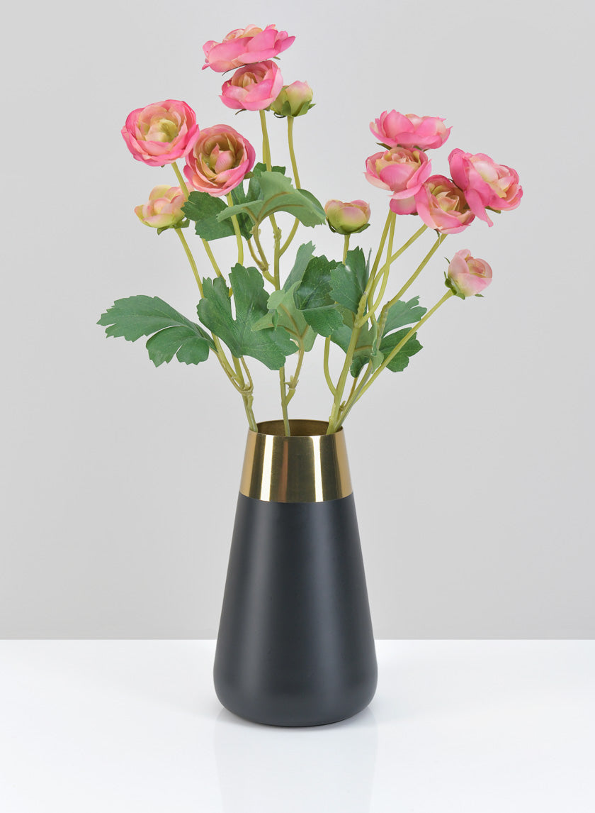 Zaragoza Stainless Steel Black & Gold Vase Decor Jamali Garden