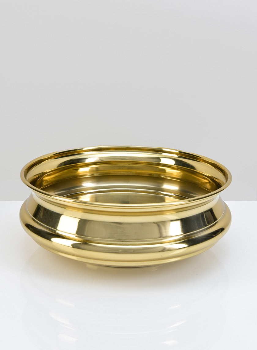 11.25in Wide Urli Gold Stainless Steel Festival Bowl Decor Jamali Garden