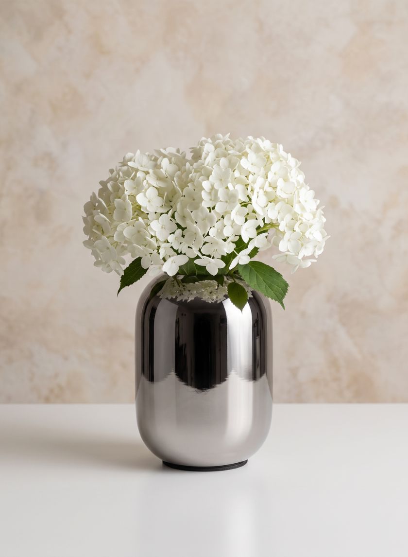 5in Tall Fluterie Stainless Steel Bullet Vase Decor Jamali Garden
