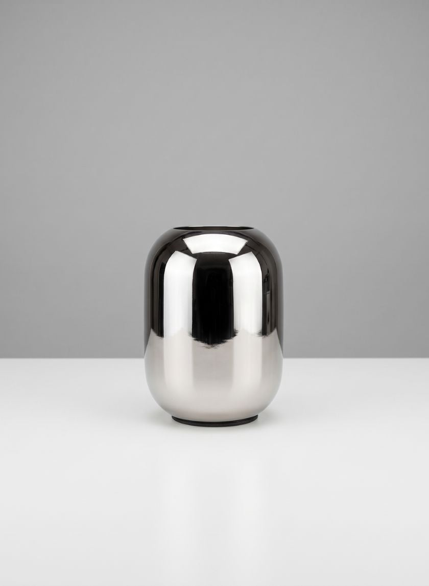 5in Tall Fluterie Stainless Steel Bullet Vase Decor Jamali Garden