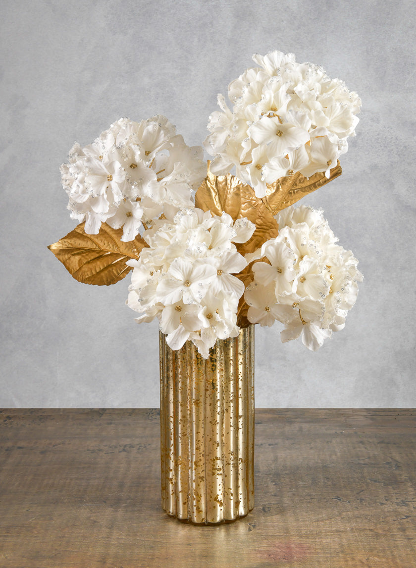 26in Long White Hydrangea Spray Decor Jamali Garden