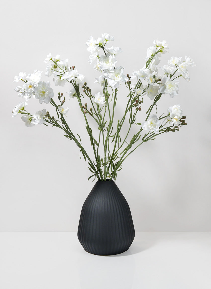 8in Tall Oslo Black Conical Vase, Large Decor Jamali Garden